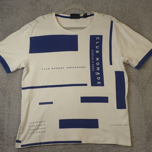 Scotch and Soda Club Nomad Full Graphic Men's Size Large Short Sleeve Tshirt - Picture 1 of 11